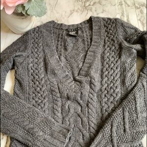 Women’s petite Theory deep v neck sweater